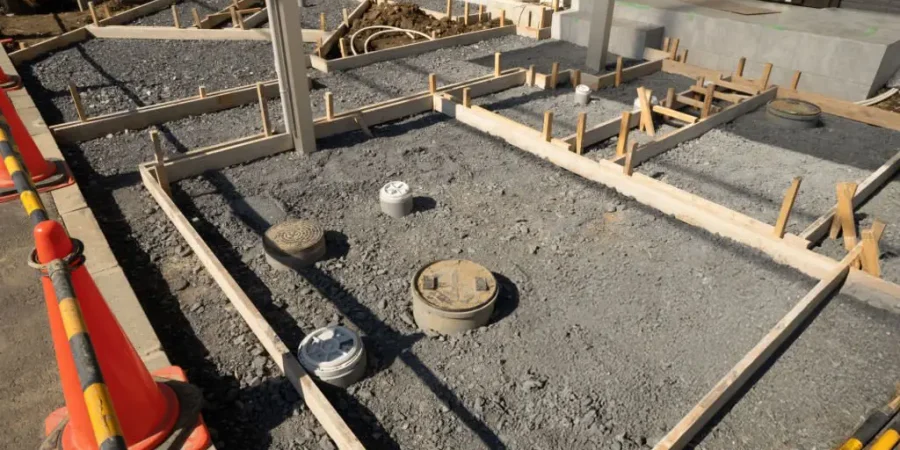 Construction of a residential garage. Taken in October 2121 in a residential area in Nagareyama City, Chiba Prefecture.